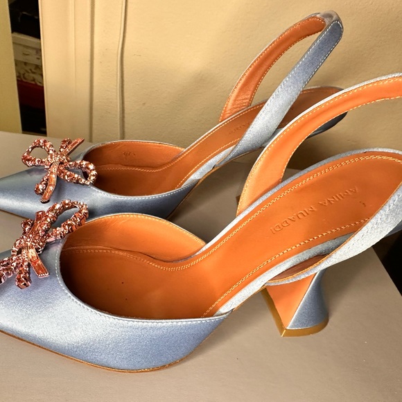 Rosie Pointed Crystal Bow Slingback Pumps - Picture 4 of 12